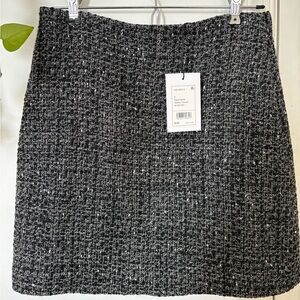Theory Black and White Tweed Mini Skirt